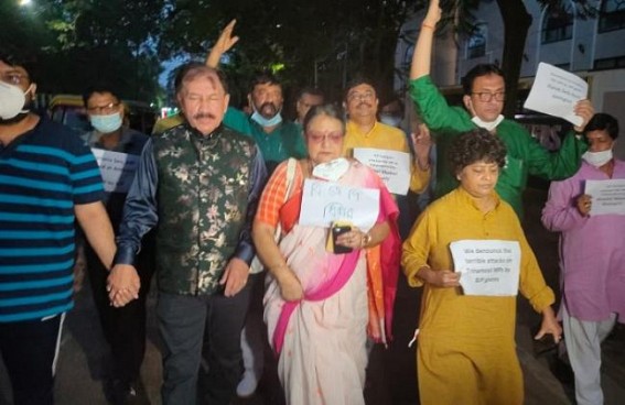 Trinamool MPs Protested in Agartala against BJP led Violent Attacks on I-Day Trinamool MPs Protested in Agartala against BJP led Violent Attacks on I-Day